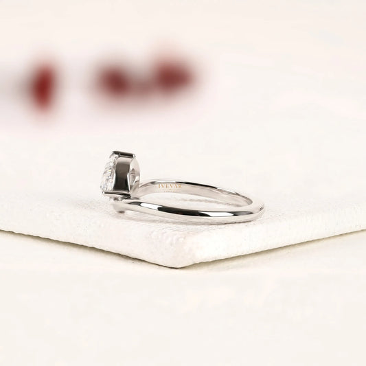 Pear Cut Moissanite Solitaire Engagement Ring - view 3