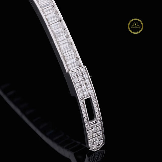 Emerald Cut Channel Set Moissanite Tennis Bracelet - view 3