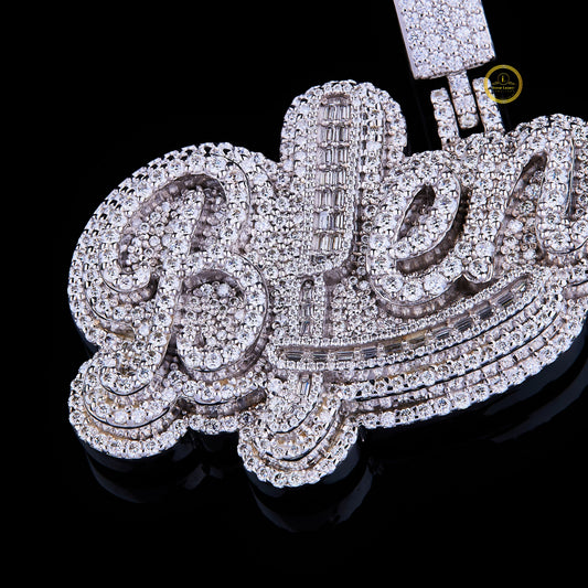 The Gothic Sovereign Custom 3D Iced-Out Tiered Cross Pendant - view 3