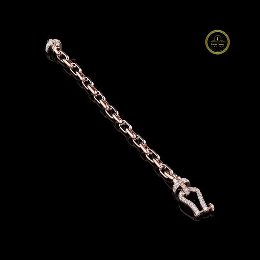 Moissanite Nautical Shackle Paperclip Link Bracelet - view 3