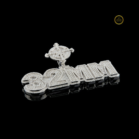 Custom "32MM" Nameplate Pendant with Hip Hop Design Jewelry - view 3
