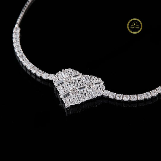 Heart Baguette Cut Moissanite Adjustable Tennis Bracelet - view 3
