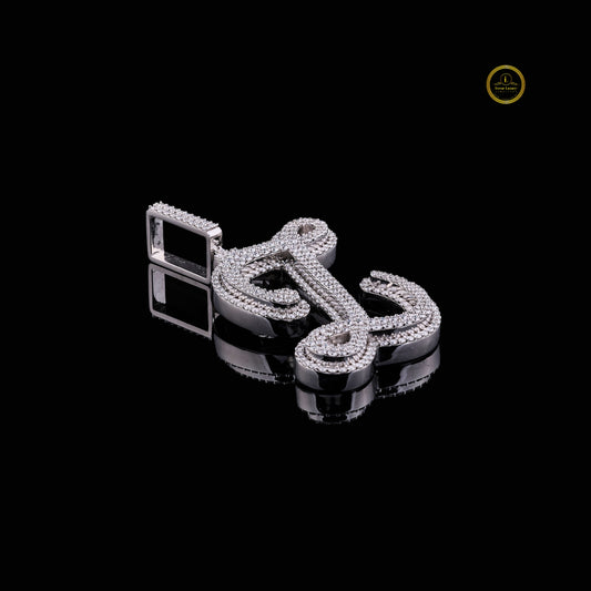 Custom Initial Letter Iced Out Pendant - view 3