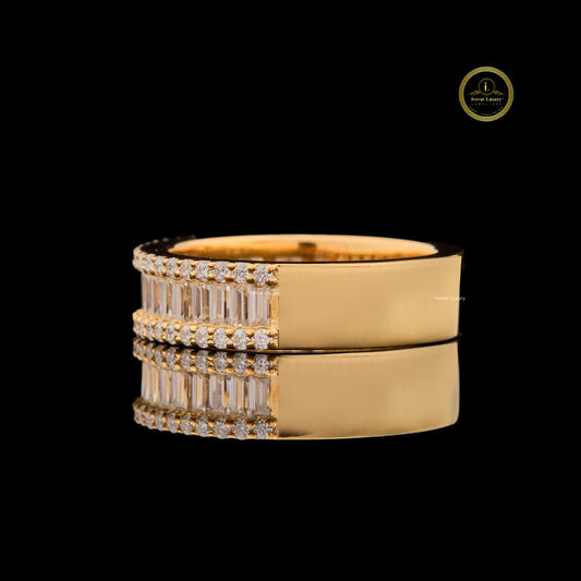 Triple Row Baguette Wedding Band - view 3