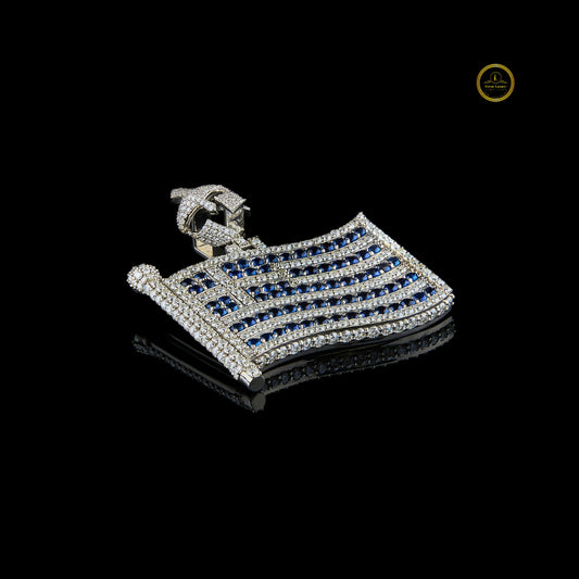 Custom Iced Out Flag VVS1 Pendant for Men - view 3