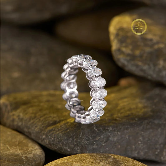 Oval Cut Moissanite Eternity Band - view 3