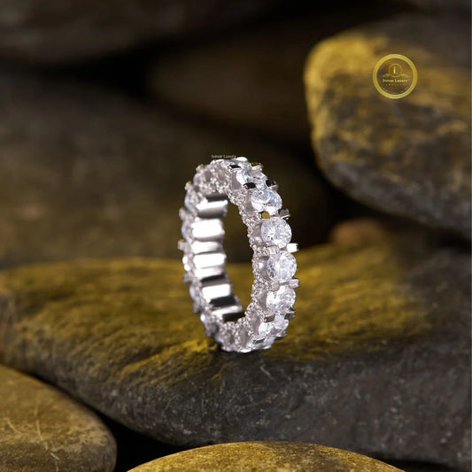 Round Brilliant Lab Diamond Eternity Wedding Band - view 3