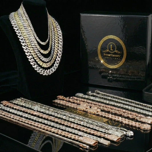 Full Pave Set Geometric Double Bar Link Chain Necklace with Moissanite - view 4