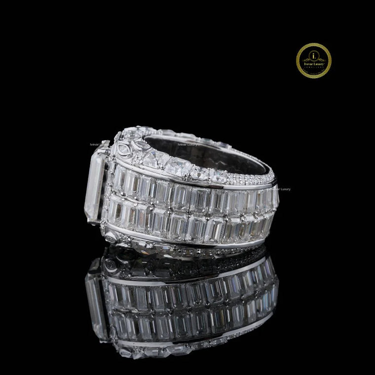 4 CT Emerald Cut Lab Grown Diamond Statement Ring - view 3