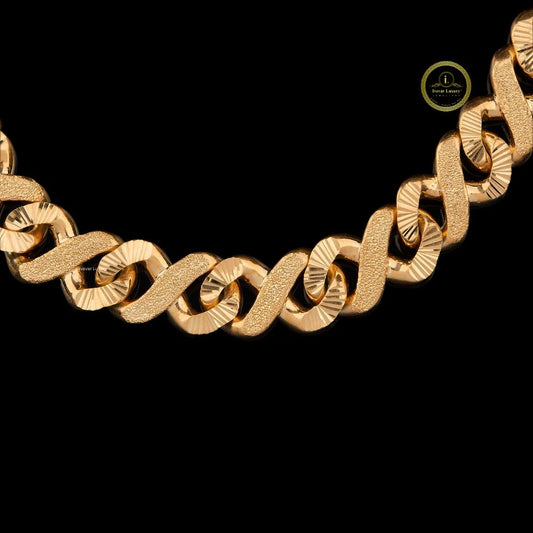 Textured Interlocking Link Chain with Pave Clasp - view 3
