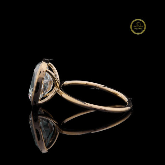 Elongated Cushion Cut Lab Diamond Bezel Set - view 3