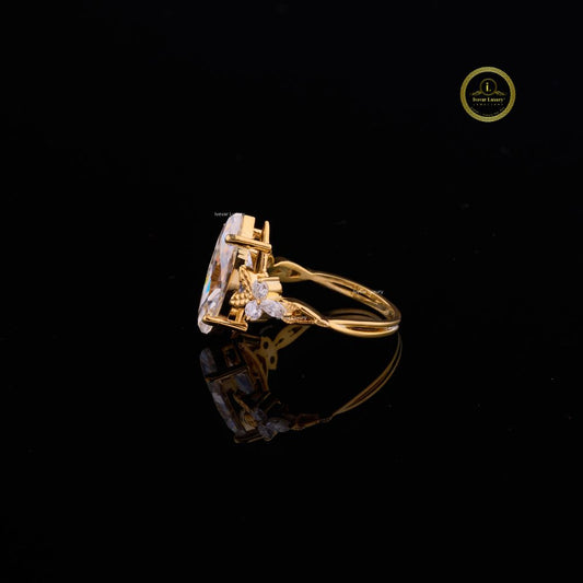 Marquise Cut Vintage Lab Diamond Bridal Ring - view 3