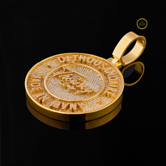 Iced-Out Custom Round Double Layer Star Medallion Pendant - view 3