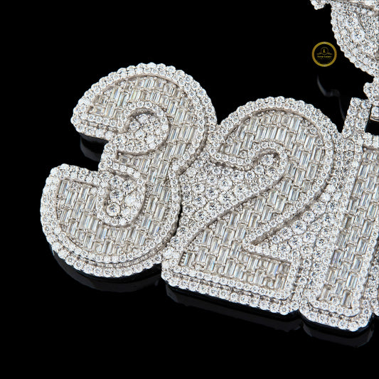 Custom "32MM" Nameplate Pendant with Hip Hop Design Jewelry - view 4