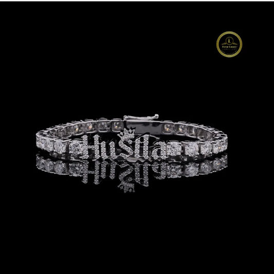 Custom Cut Lab Grown Diamond Name Tennis Bracelet - view 4