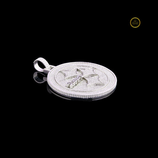 Custom Steelers Medallion Pendant Iced-Out Jewelry - view 4