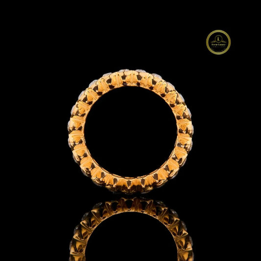 Spiked Bezel Set Round Lab Diamond Eternity Ring - view 4