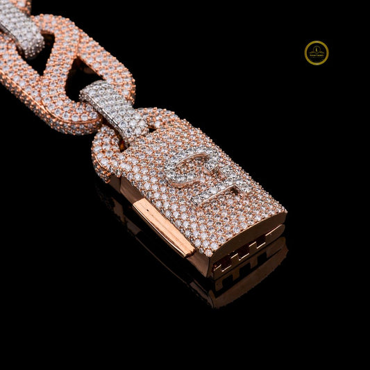 Geometric Station Link Chain with Micro Lab Grown Diamonds - view 4