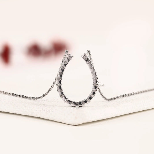 Open Teardrop Round Lab Grown Diamond Pendant Necklace - view 4