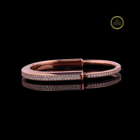 Minimalist Pave Hinged Bracelet - view 4