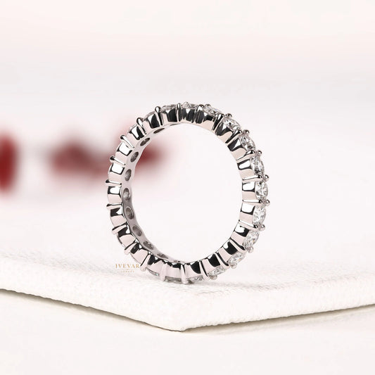 Round Brilliant Full Eternity Wedding Band Ring - view 4