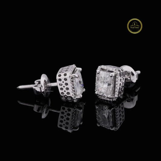 3.00 CT Radiant Cut Lab Grown Diamond Halo Stud Earrings - view 4
