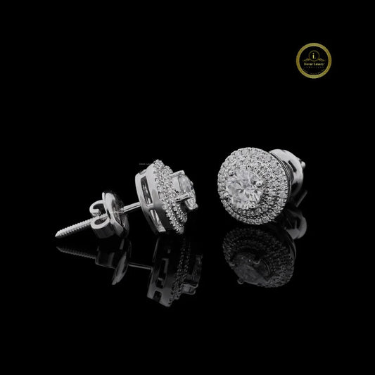 2.00 CT Round Cut Lab Grown Diamond Halo Stud Earrings - view 4