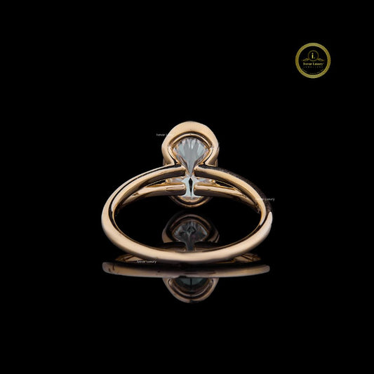 Oval Cut Moissanite Solitaire Ring with Slim Band - view 4