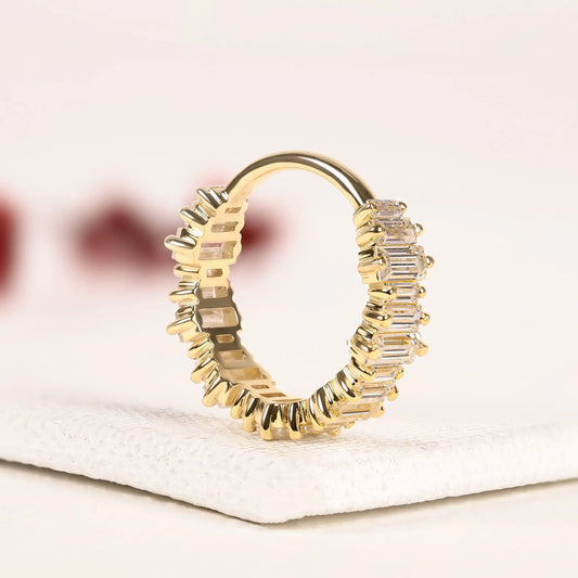 Baguette Cut Lab Diamond Eternity Wedding Stacking Band - view 4