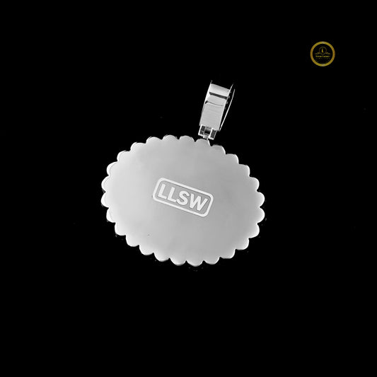 Custom Floral Mother & Son Photo Memorial Pendant - view 4