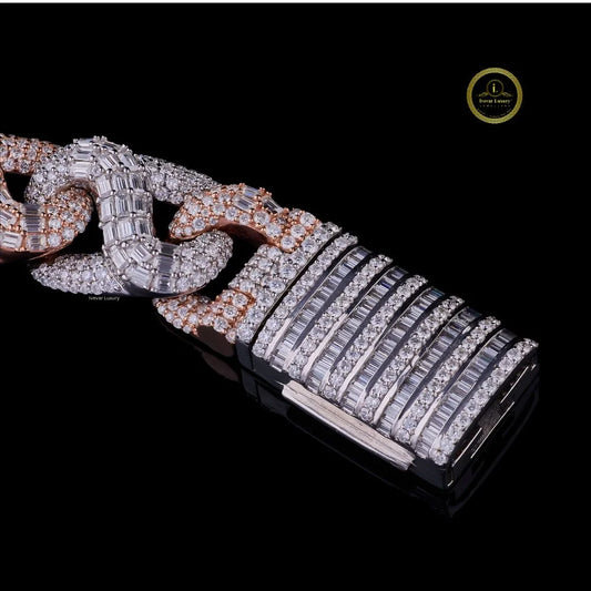 Mixed Cut Two Tone Cuban Link Bracelet - view 4