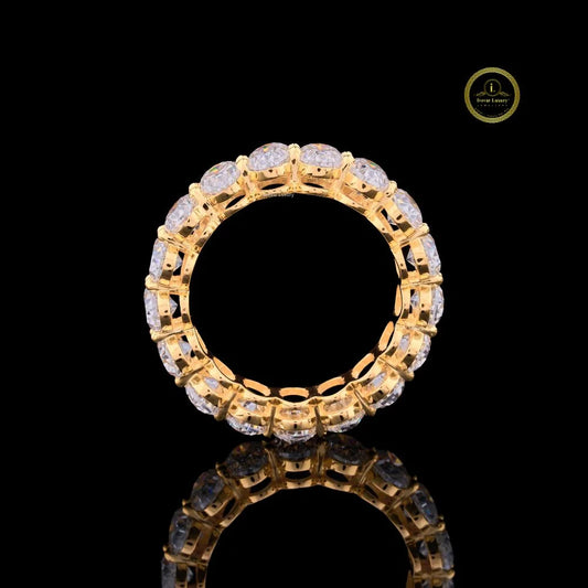 Oval Cut Lab Diamond Full Eternity Wedding Band - view 4