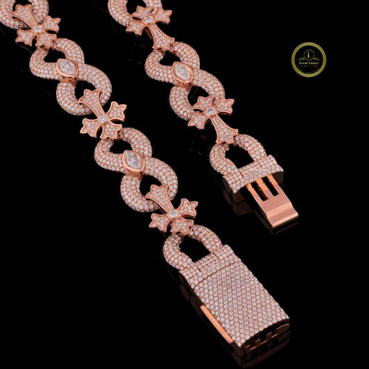Iced Out Infinity Cross Link Choker Necklace - view 4