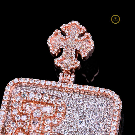 Trump Card Pendant With Iced-Out Dollar Design - view 3