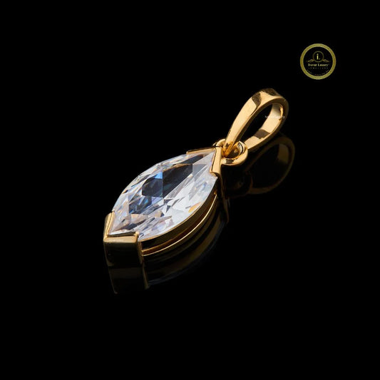 Minimal Marquise Cut Solitaire Pendant - view 4