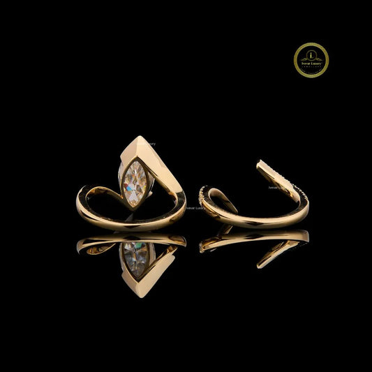 3.50 CT Marquise Cut Moissanite Split Band Ring - view 4