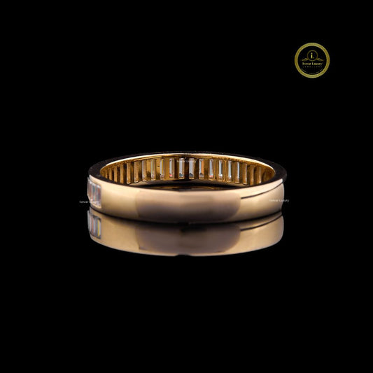 Baguette Cut Channel Set Eternity Wedding Band - view 4