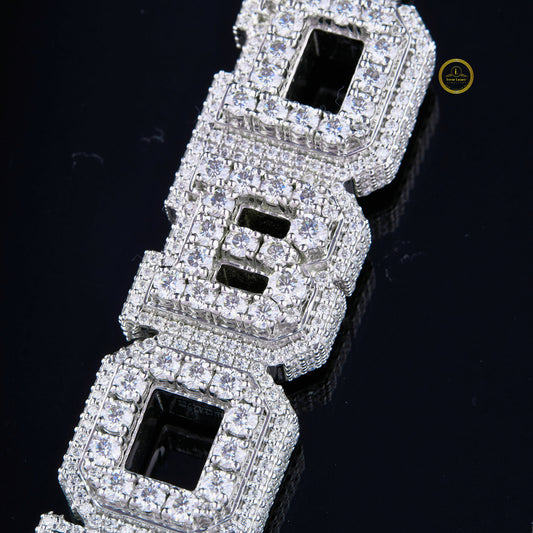 Custom Vertical "DBOY" VVS Clarity Nameplate Pendant - view 4