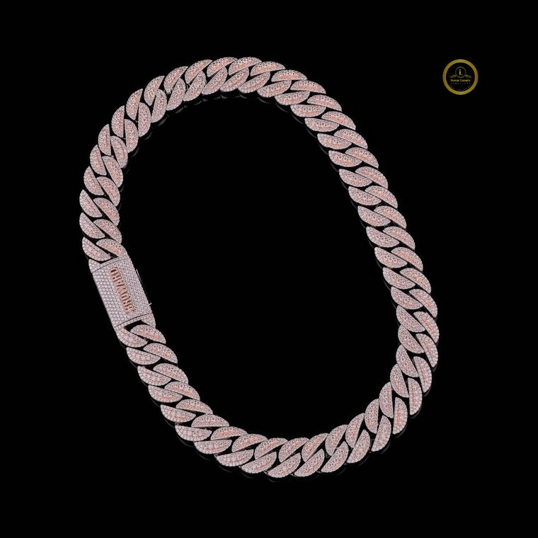 Full Pave Open Rectangular Link Lab Diamond Chain Necklace - view 2