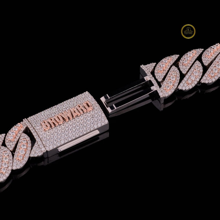 Full Pave Open Rectangular Link Lab Diamond Chain Necklace - view 3