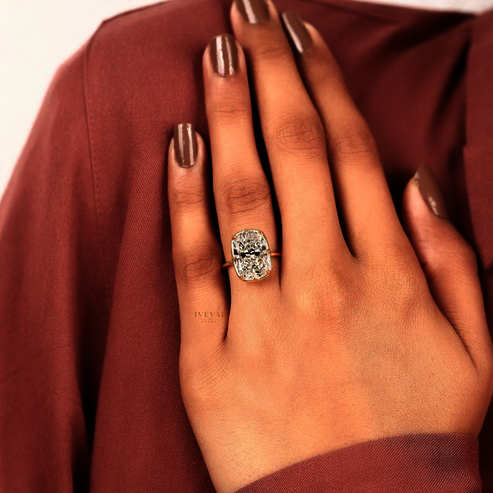 Cushion Cut Lab Diamond Solitaire Gold Engagement Ring