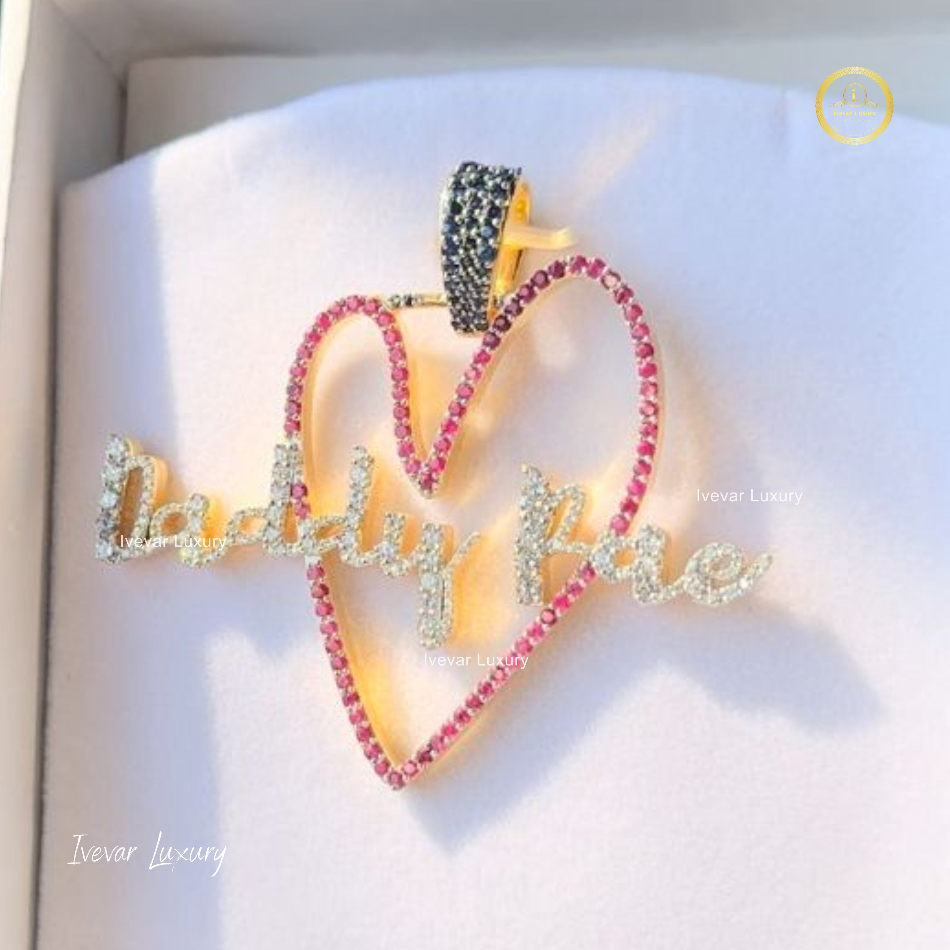 Ivevar Best Quality Custom, Gift For Him / Her , Real Diamond custom pendant, , Customize any Letters