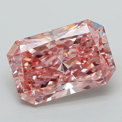 4.71 Ct Emerald Cut Fancy Vivid Pink Lab Grown Diamond - VS2 Clarity