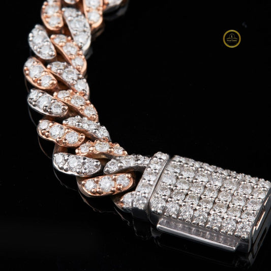 Cuban Link Chain Necklace Covered in Full Pave Set Round Lab Diamonds - view 4