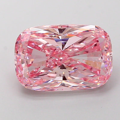 5.02 Ct Cushion Cut Fancy Vivid Pink Lab Grown Diamond - VS2 Clarity