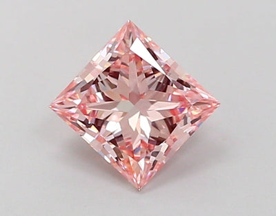 1.02 Ct Princess Cut Fancy Intense Pink Lab Grown Diamond - VVS2 Clarity