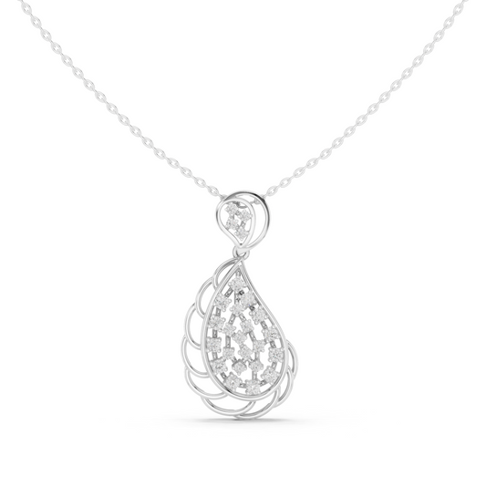 Round Cut Pear Drop Openwork Pendant - view 3