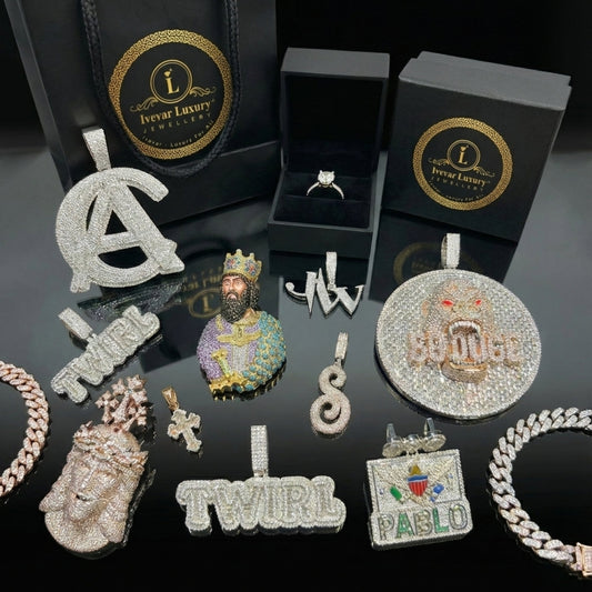 Customized Hip Hop Yungin Muzik Lab Diamond Iced-Out Medallion Pendant - view 3