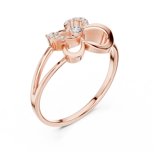 Moissanite Butterfly Open Ring with Pave Accents - view 3