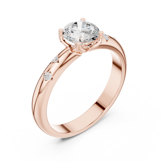 Brilliant Round Cut Lab Diamond Ring With Classic Setting - view 4
